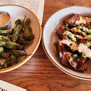 Shishito Peppers and Riblets
