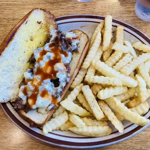 Philly Cheesesteak with Texas Pete® and French Fries