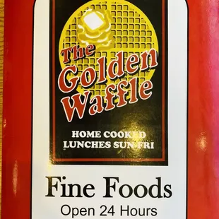 The Golden Waffle&apos;s Menu Cover