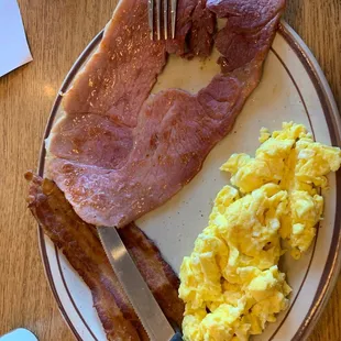 Country ham and eggs