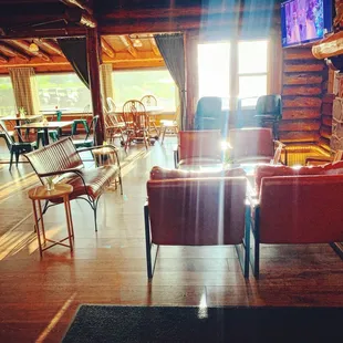 The lounge and fire  place