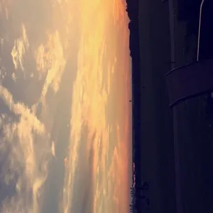 Sunset and Columbus skyline view from the club house patio.