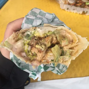 Deep inside the Cajun chicken wrap