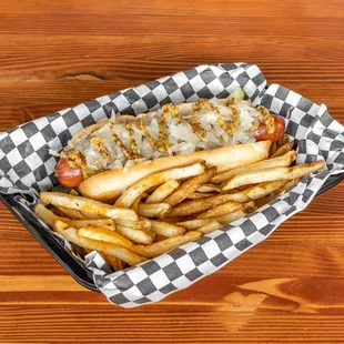 Kraut Dog with Stone Ground Mustard and Fresh Cut Fries