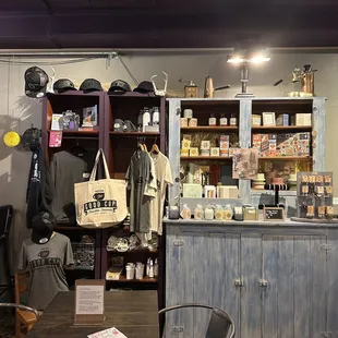 a coffee shop with various items