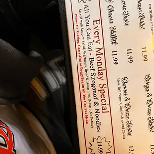 menu