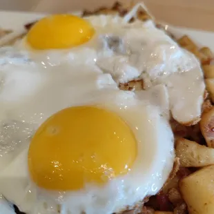 Bacon Skillet --  sunny side up, crispy on bottom.