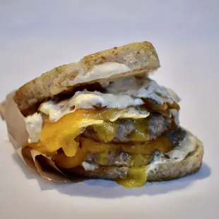 an egg and cheese sandwich