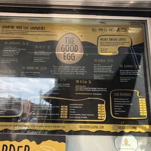 Food truck menu