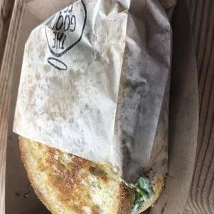 Very substantial egg sandwich