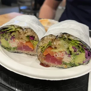 Salmon Tuna Burrito
