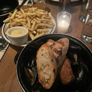 Mussels A La Normandie, Pommes Frites