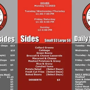 the menu for the good kitchen