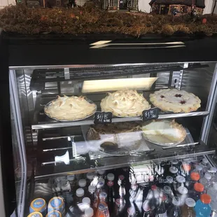 a display of pies