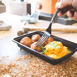 a person eating a meal