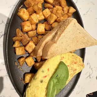 Omelette with potato and break