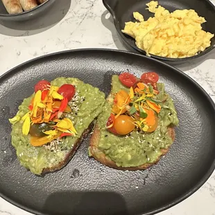 Avocado toast with omelette