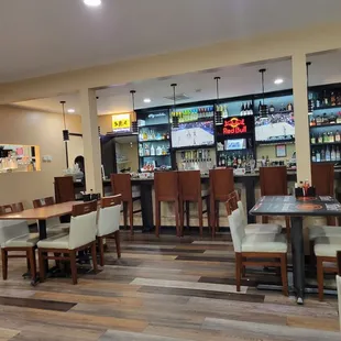 Well stocked and organized bar!