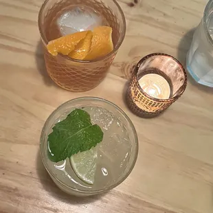 Old fashioned and Caipirinha