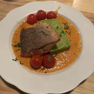 Superior salmon with polenta