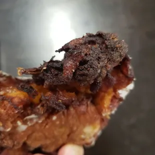 Burnt apple fritter. Left a nasty taste in mouth.