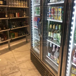 a display of alcohol bottles in a store