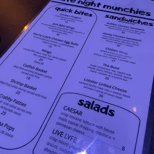 menu