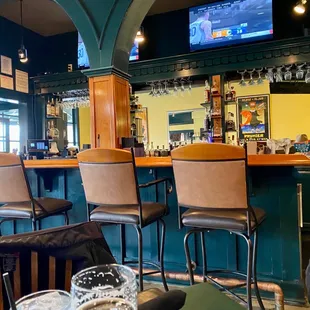 One side of bar seating