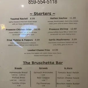 Updated menu