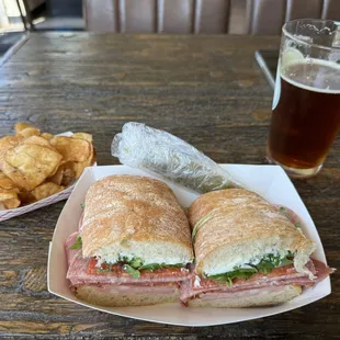 The Goose, chips, and Wells Amber Ale