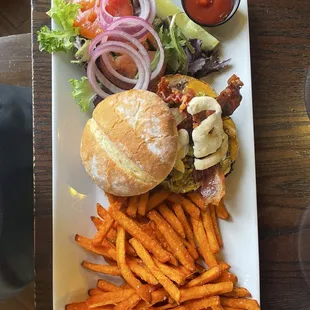 Gorge-ous Burger and some sweet potato fries