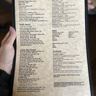 Menu as of 3/20/2024