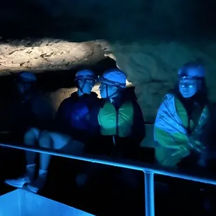 Inside the flooded mine during the tour