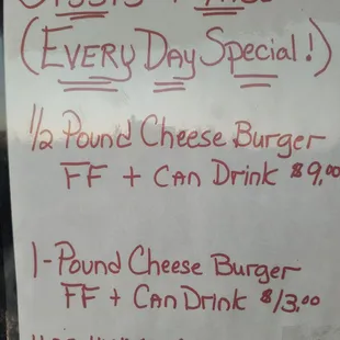 Menu Special Everyday