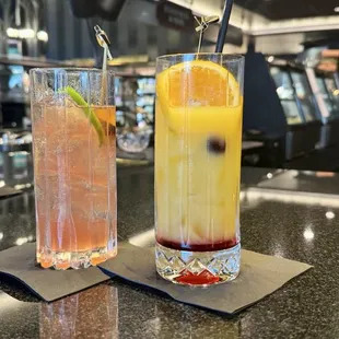 Left- Hurricane Daily Special Right- Tequila Sunrise from the California Sober Menu