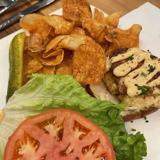 Crab Cake Pretzel Club