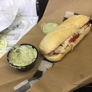 My fave. Turkey and provolone with extra basil mayo. That mayo is aaaammmmaaazzzziiinnnnggggg
