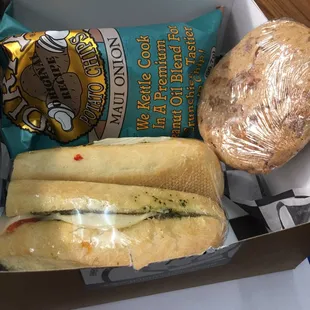 Turkey Pesto lunch box with Heath cookie. My fave lunch combo in this area