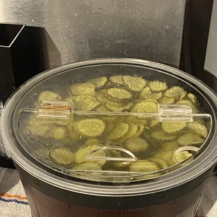 Did you know they have these delicious pickles  right by the beverage fountain