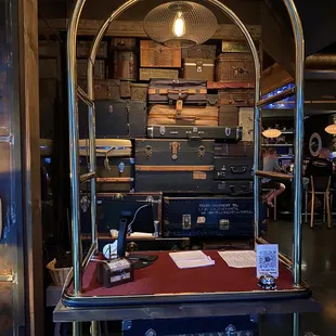 a cart full of suitcases