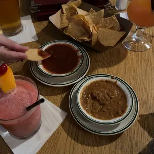 Chips and dip. Bean dip is BOMB!