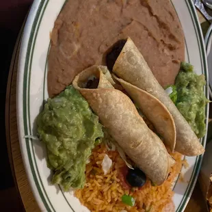 Taquitos Rancheros with beef, no sour cream or cheese