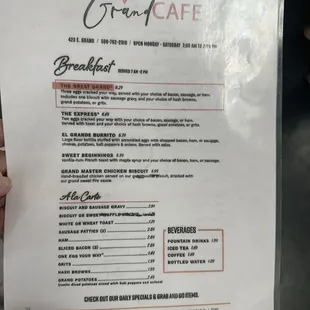 Breakfast Menu