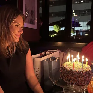 My lovely friend enjoying her birthday cake!