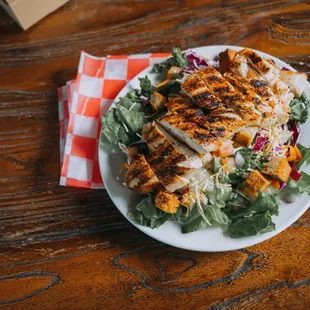 a plate of chicken salad