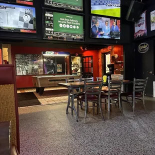 the seating area of the restaurant