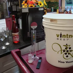 a bucket of wine