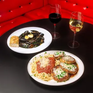 two plates of food