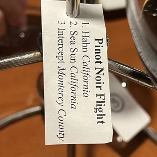 a wine glass with a label on it