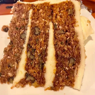 Glorious carrot cake - enough to split and moist with pineapple